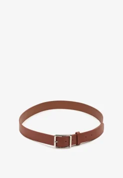 Brązowy Klasyczny Pasek z Geometryczną Klamrą Mevinala