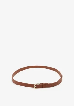 Brązowy Klasyczny Wąski Pasek z Klamrą Revandrine