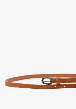 Brązowy Pasek Cienki z Metalową Klamrą Narsil