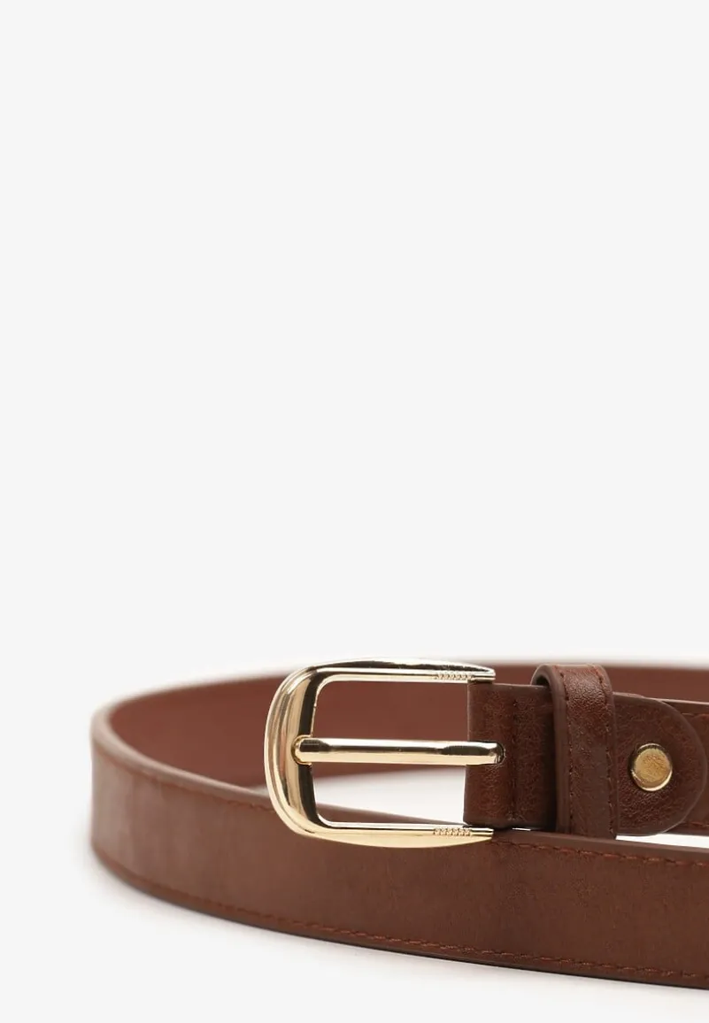 Brązowy Pasek Ozdobiony Klamrą Revaselle