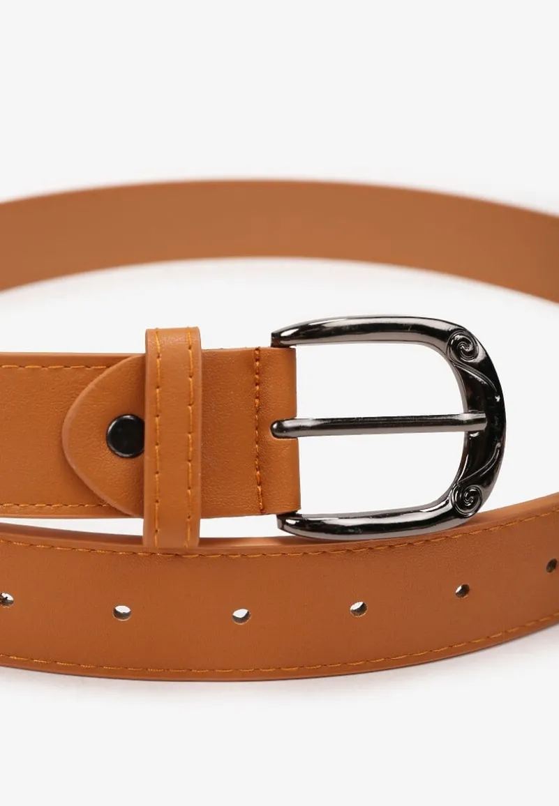 Brązowy Pasek z Ekoskóry z Klamerką Fleureti