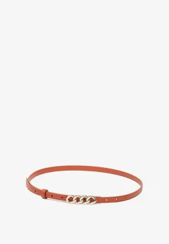Brązowy Pasek z Klamrą Imitującą Łańcuch Uridia