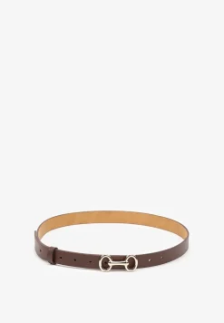 Brązowy Pasek z Metaliczną Sprzączką Pefia