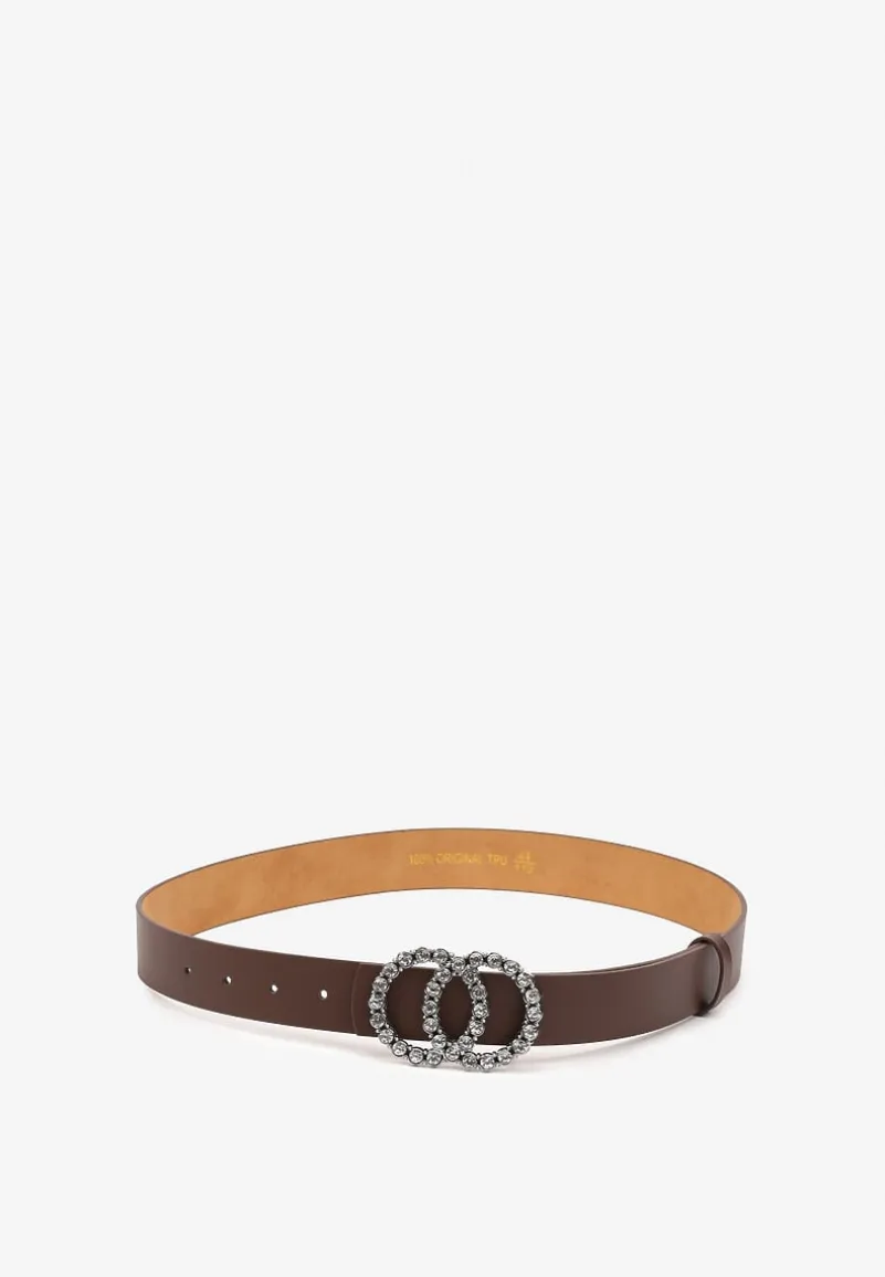 Brązowy Pasek ze Zdobioną Klamrą Timalora
