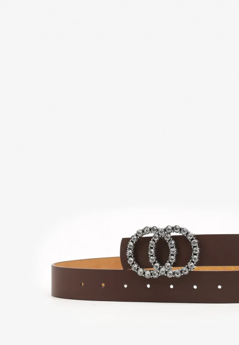 Brązowy Pasek ze Zdobioną Klamrą Timalora