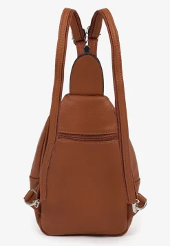 Brązowy Plecak z Dwoma Komorami Ozdobiony Klapą Nanovela