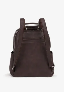 Brązowy Trapezowy Plecak z Dwiema Komorami i Rączką Damilora