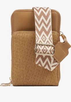 Ciemnobeżowa Dwukomorowa Torebka w Stylu Etui Virseki