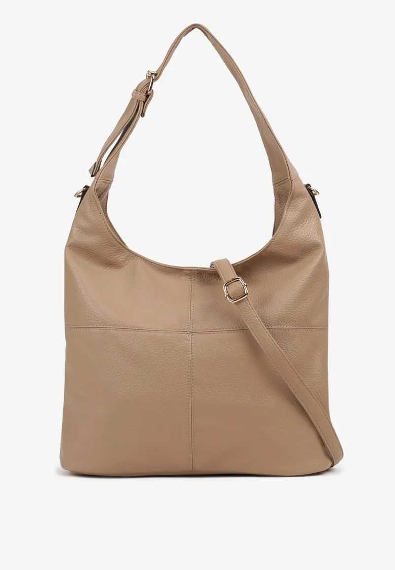 Ciemnobeżowa Torebka Typu Hobo z Dołączonym Regulowanym Paskiem Senawin