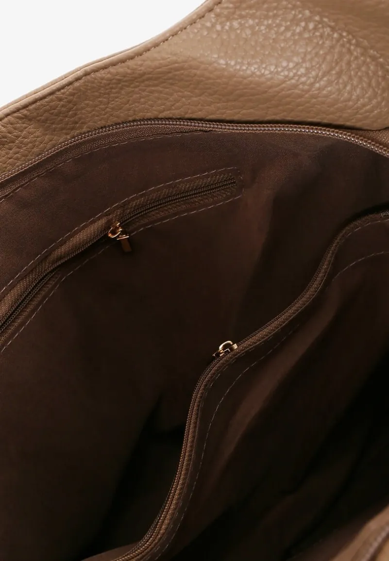 Ciemnobeżowa Torebka Typu Hobo z Dołączonym Regulowanym Paskiem Senawin