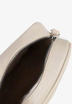 Ciemnobeżowa Torebka w Stylu Listonoszki z Napisem Dolenna