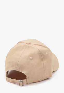 Ciemnobeżowa Bawełniana Czapka z Daszkiem z Haftowanym Napisem Reivessae