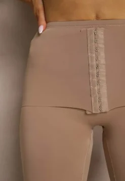 Ciemnobeżowa Bielizna modelująca Majtki Typu Szorty High Waist Liradelle