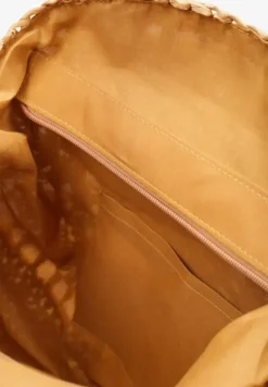 Ciemnobeżowa Boho Torebka z Plecionki z Dwoma Uchwytami Zapinana na Suwak Saiph