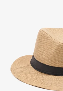 Ciemnobeżowa Czapka Kapelusz z Ozdobną Tasiemką Tinellaa