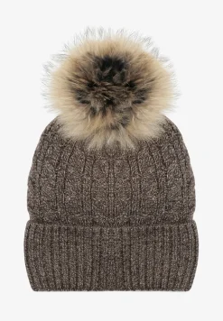Ciemnobeżowa Czapka z Kaszmirem i Bawełną Don’t Leave Me