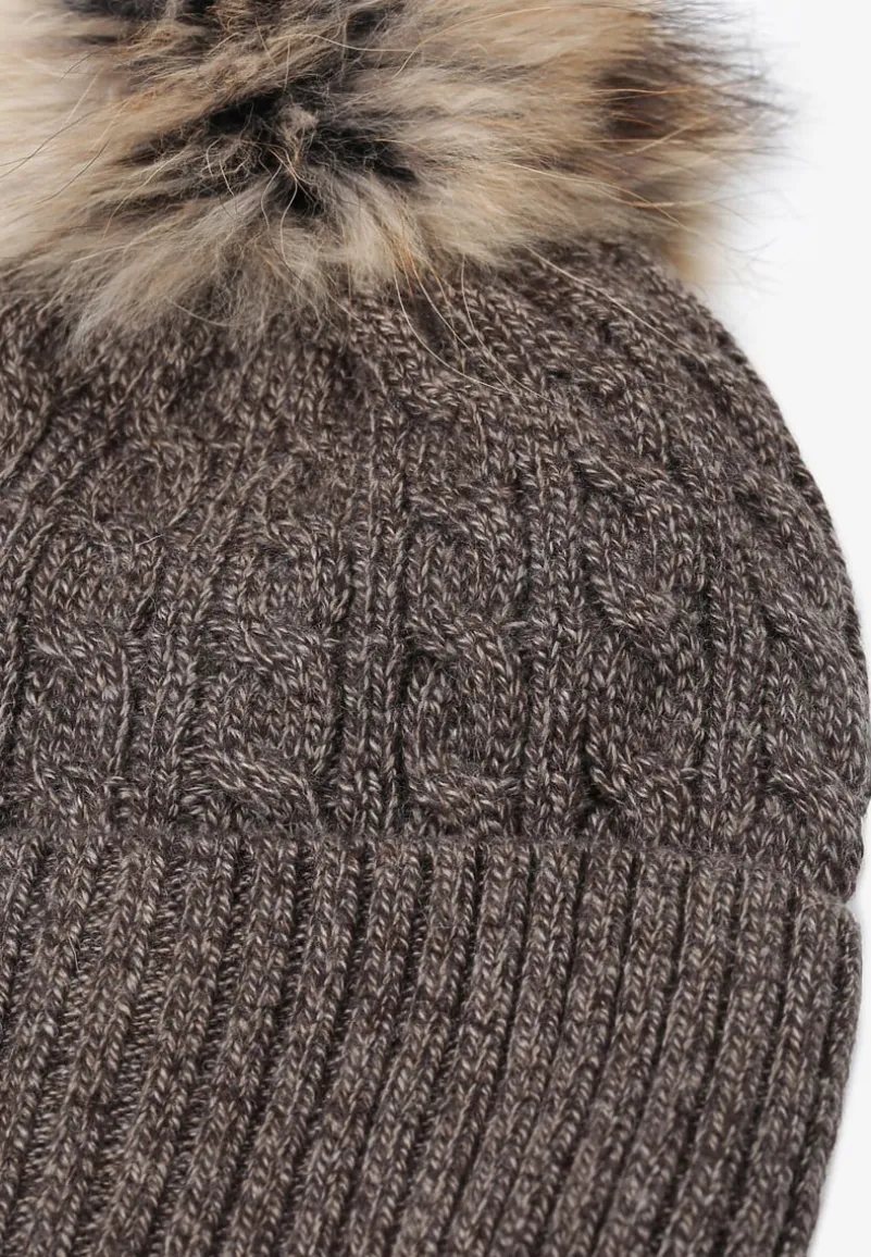 Ciemnobeżowa Czapka z Kaszmirem i Bawełną Don’t Leave Me