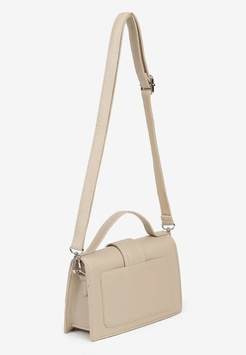 Ciemnobeżowa Mała Torebka Listonoszka z Klapą Savirielle