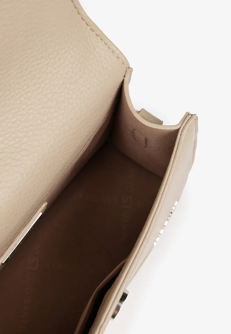 Ciemnobeżowa Mała Torebka Listonoszka z Klapą Savirielle