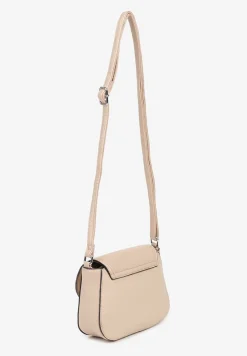 Ciemnobeżowa Mała Torebka Listonoszka Zdobiona Kokardą Nalieve