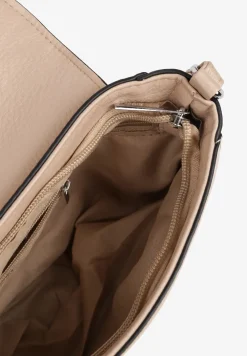 Ciemnobeżowa Mała Torebka Listonoszka Zdobiona Kokardą Nalieve