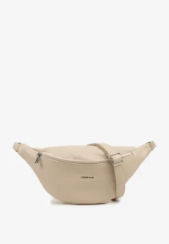 Ciemnobeżowa Nerka ze Srebrnymi Detalami na Regulowanym Pasku Turessa