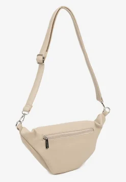 Ciemnobeżowa Nerka ze Srebrnymi Detalami na Regulowanym Pasku Turessa