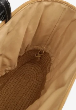 Ciemnobeżowa Szydełkowa Torebka Typu Shopper z Bawełny Mevonna