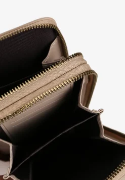 Ciemnobeżowa Torebka Etui na Telefon z Plecionką Konevia