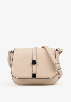 Ciemnobeżowa Torebka Listonoszka Ozdobiona Klapą Dolissea