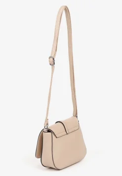 Ciemnobeżowa Torebka Listonoszka Ozdobiona Klapą Dolissea
