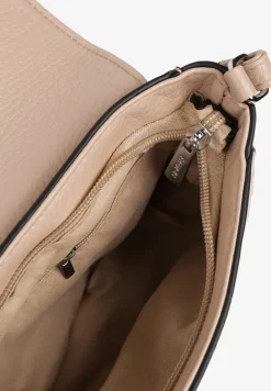 Ciemnobeżowa Torebka Listonoszka Ozdobiona Klapą Dolissea