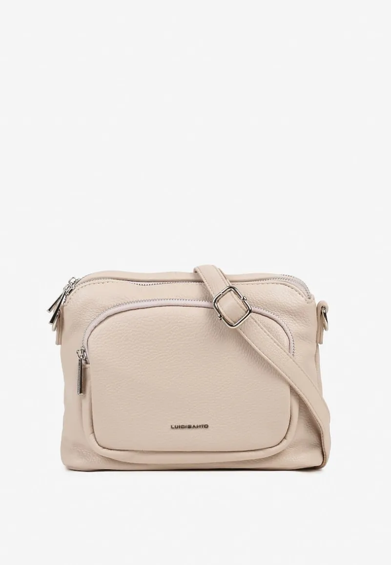 Ciemnobeżowa Torebka Typu Listonoszka z Dwiema Komorami Savarelle