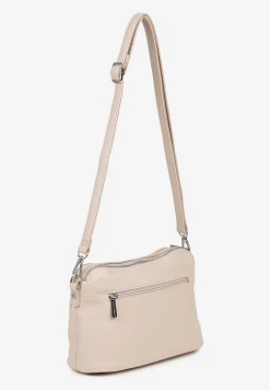 Ciemnobeżowa Torebka Typu Listonoszka z Dwiema Komorami Savarelle