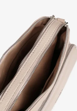 Ciemnobeżowa Torebka Typu Listonoszka z Dwiema Komorami Savarelle