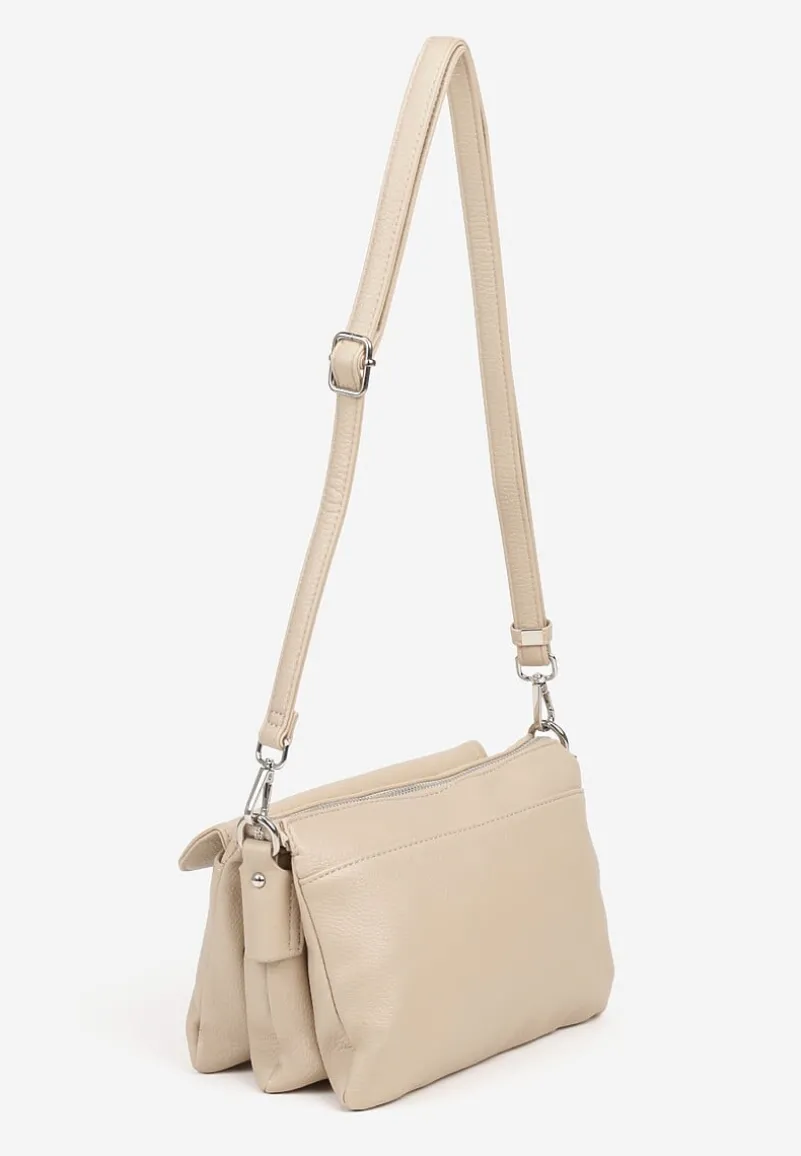 Ciemnobeżowa Torebka Typu Listonoszka w Klasycznym Stylu Izamara