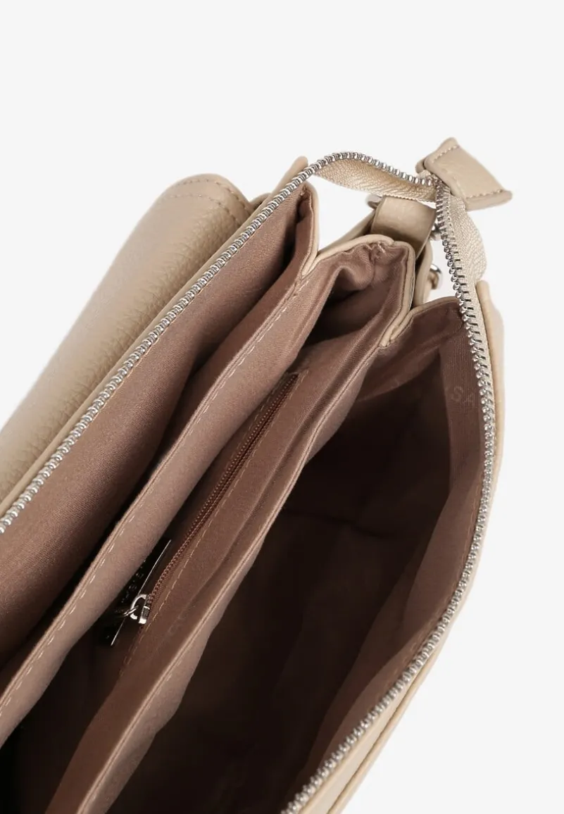 Ciemnobeżowa Torebka Typu Listonoszka w Klasycznym Stylu Izamara