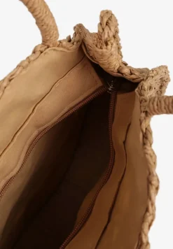 Ciemnobeżowa Torebka z Plecionki o Okrągłym Kształcie Felumea