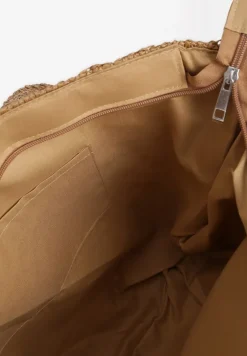 Ciemnobeżowa Torebka z Plecionki z Dwiema Rączkami Banestra