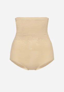 Ciemnobeżowe Majtki Modelujące z Bawełny z Wysoką Talią Ridivelle