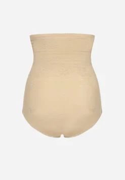 Ciemnobeżowe Majtki Modelujące z Bawełny z Wysoką Talią Ridivelle