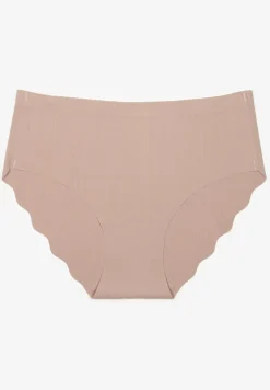 Ciemnobeżowe Majtki Typu Figi Ozdobione Falbanką Lilivies