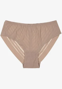 Ciemnobeżowe Majtki Typu Figi Ozdobione Paskami Ranmis
