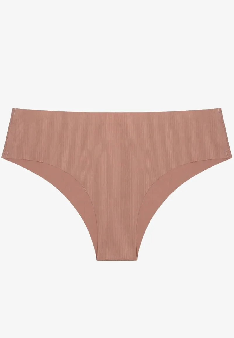 Ciemnobeżowe Majtki w Prążki Figi Lilivelle