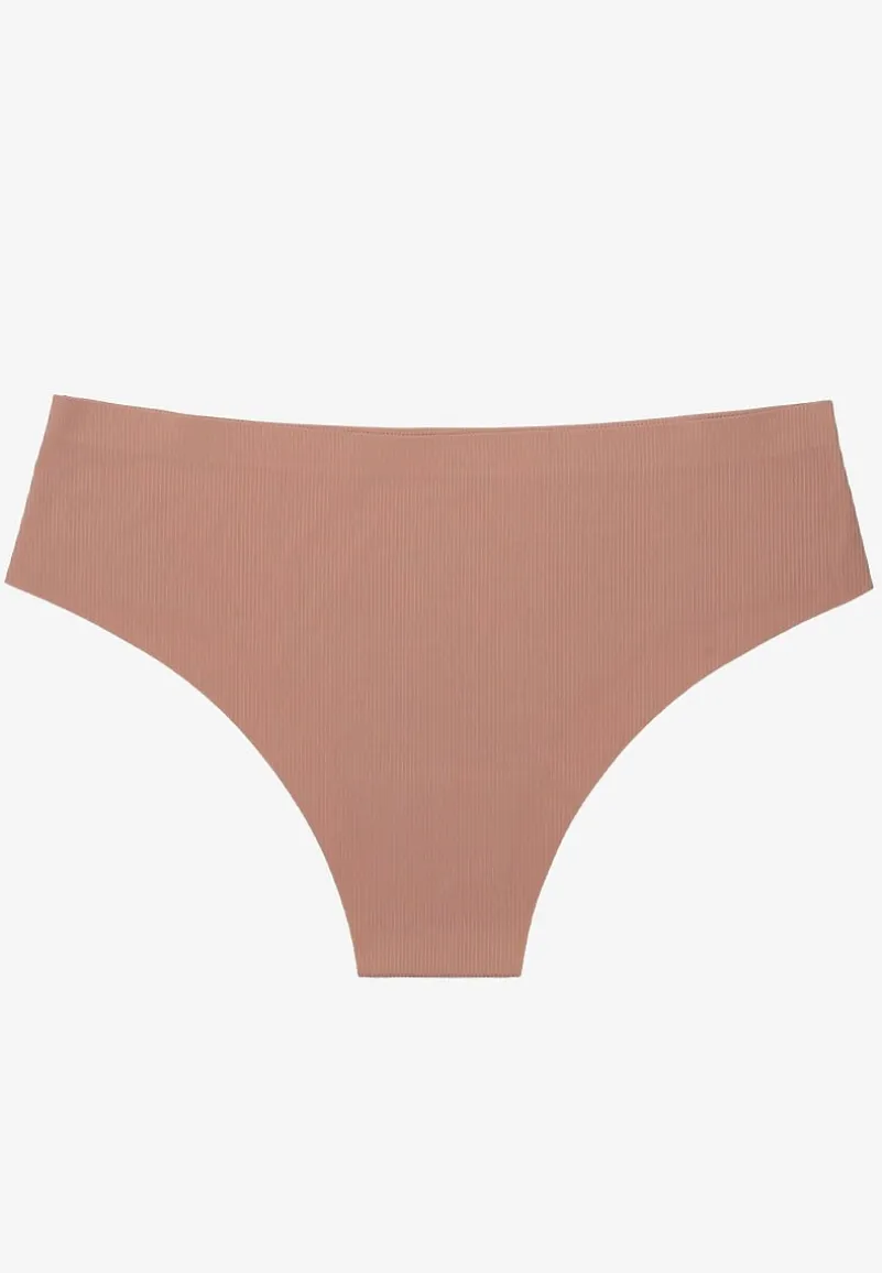 Ciemnobeżowe Majtki w Prążki Figi Lilivelle