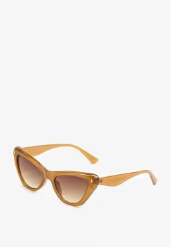 Ciemnobeżowe Okulary Przeciwsłoneczne Cat Eye z Filtrem UV Hernllea