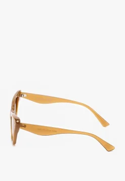 Ciemnobeżowe Okulary Przeciwsłoneczne Cat Eye z Filtrem UV Hernllea