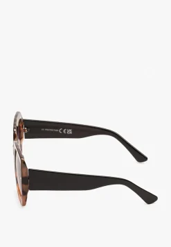 Ciemnobeżowe Okulary Przeciwsłoneczne z Filtrem UV o Kwadratowych Szkłach Nairiscia