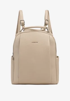 Ciemnobeżowy Mały Plecak o Geometrycznym Kształcie z Regulowanymi Szelkami Ralzeri