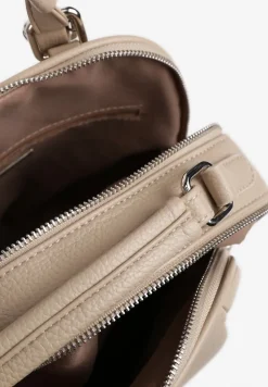 Ciemnobeżowy Mały Plecak o Geometrycznym Kształcie z Regulowanymi Szelkami Ralzeri